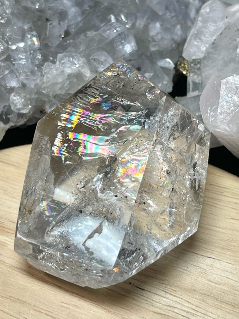 🌑Clear Quartz Freeform with Rainbow Inclusions🌑